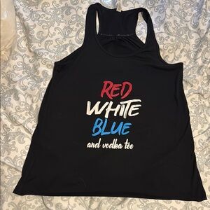 Bella Canvas Black Racerback Tank Top (4th of July, America, USA)